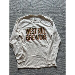 West Kill Brewing Long Sleeve Fly Fishing Graphic T-Shirt -‎ Ivory - Small